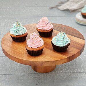 New Acacia Wood Cake Stand 12 -inch